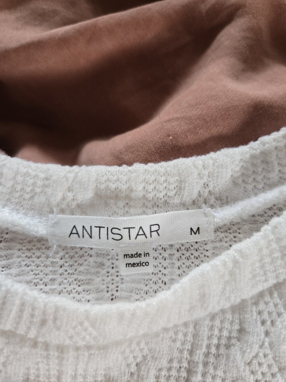 Antistar | White Cropped Cable Knit Boxy Sweater, Size M - Picture 5 of 11